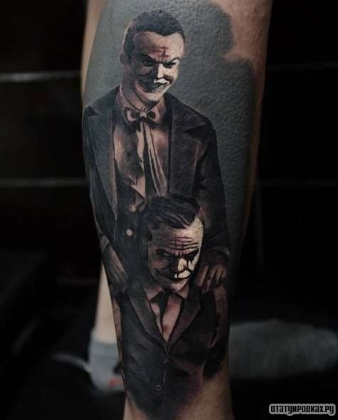 Фотография татуировки под названием «Два джокера»