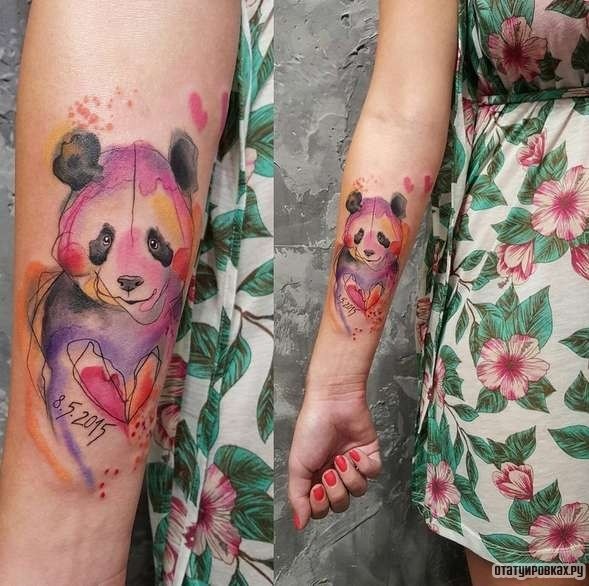Фотография татуировки под названием «Медведь панда»