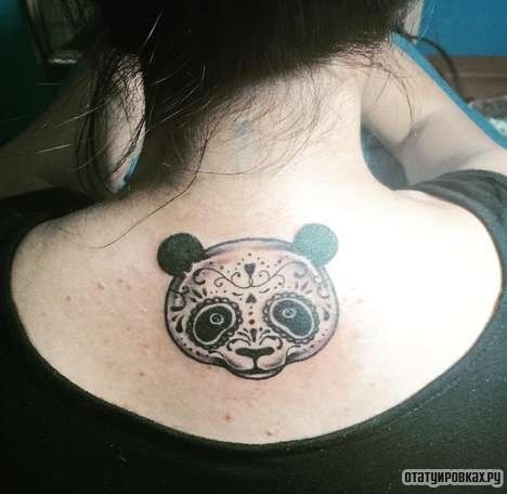 Фотография татуировки под названием «Голова панды»