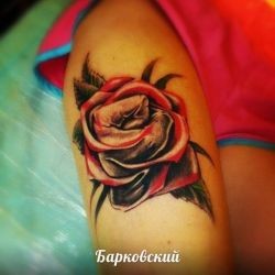 Красно черная роза мастера Николай Барковский