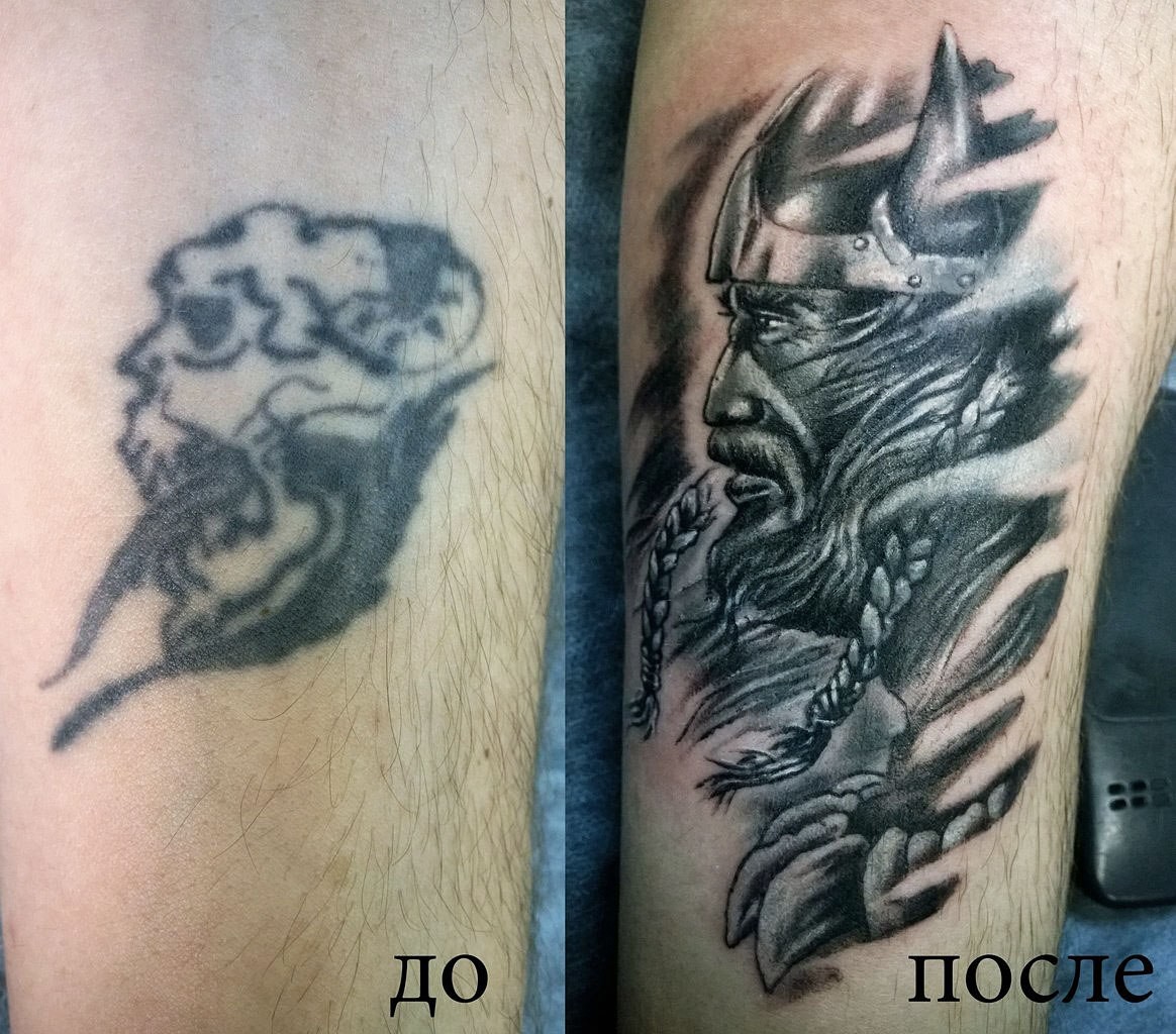 Фотография татуировки под названием «Викинг каверап»