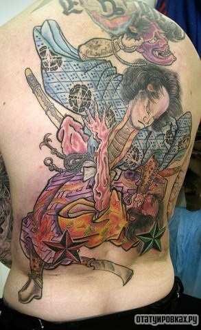 Фотография татуировки под названием «Японский самурай»