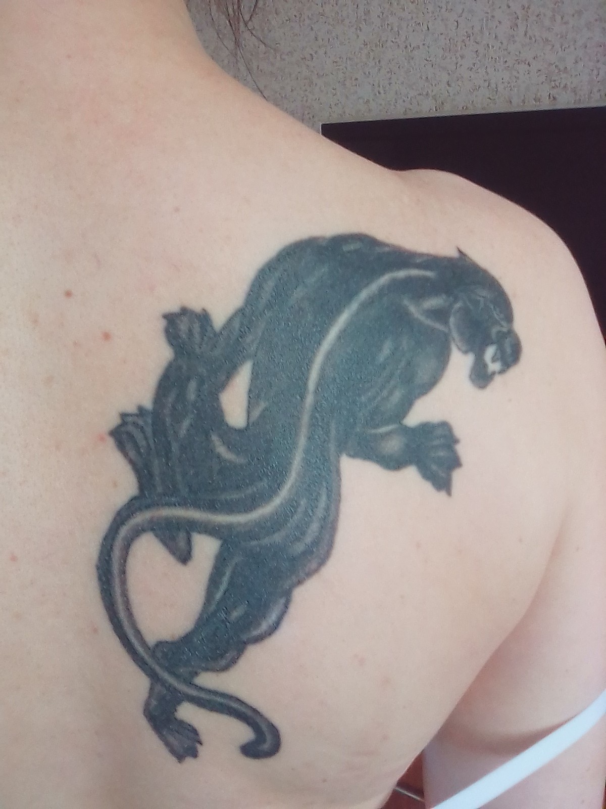 Фотография татуировки под названием «Пантера(кавер-ап)перебивка старой ненужной надписи»