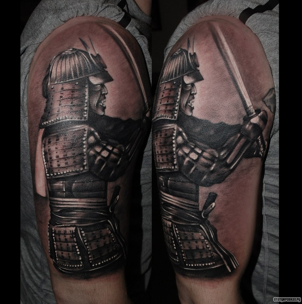 Фотография татуировки под названием «Воин с мечом»