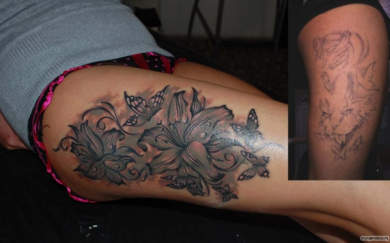 Фотография татуировки под названием «Лилии»