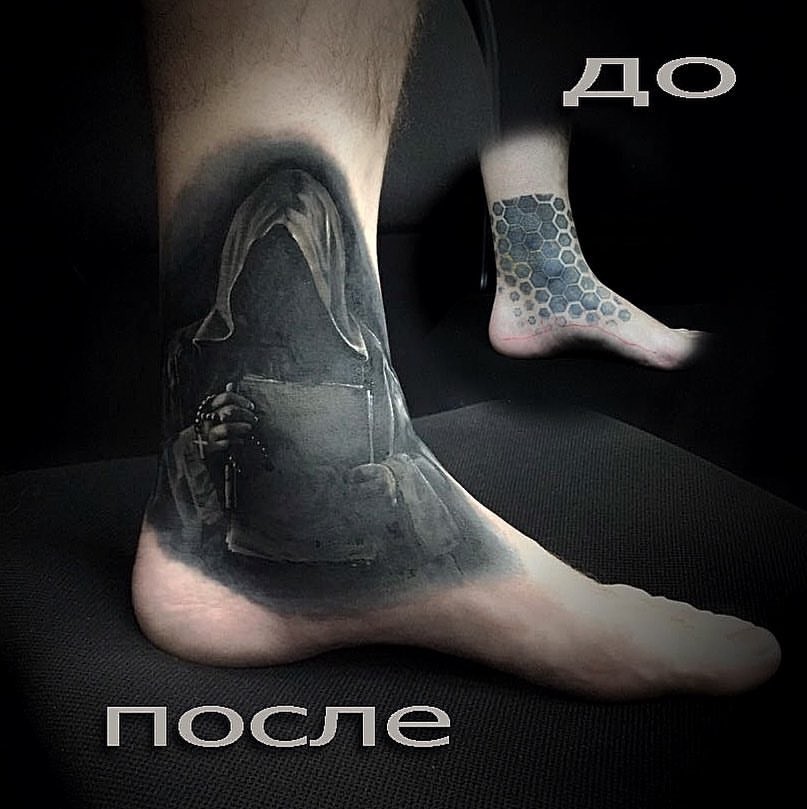 Фотография татуировки под названием «Монах»