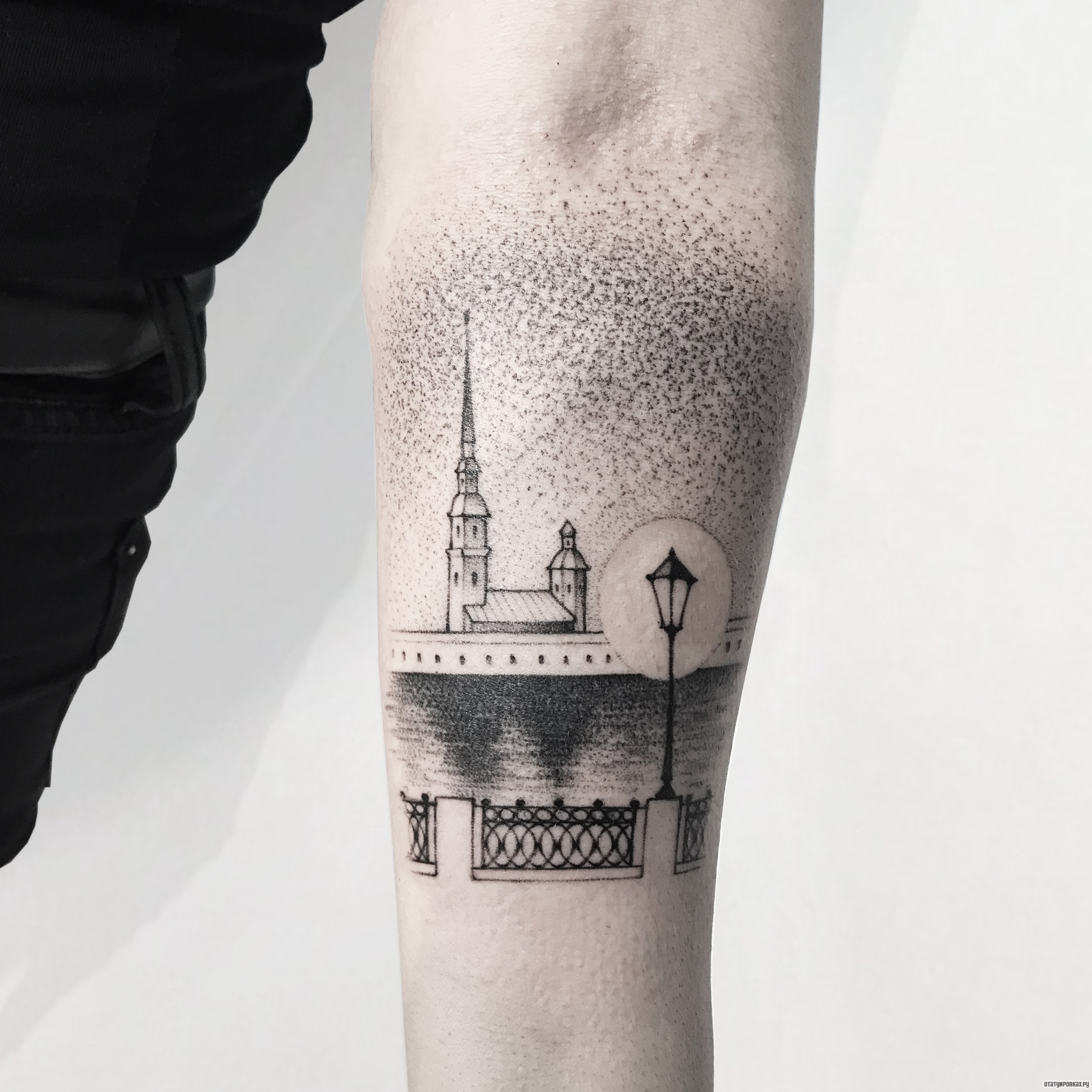 Временная переводная татуировка «Санкт-Петербург » - или неоновая светящаяся тату
