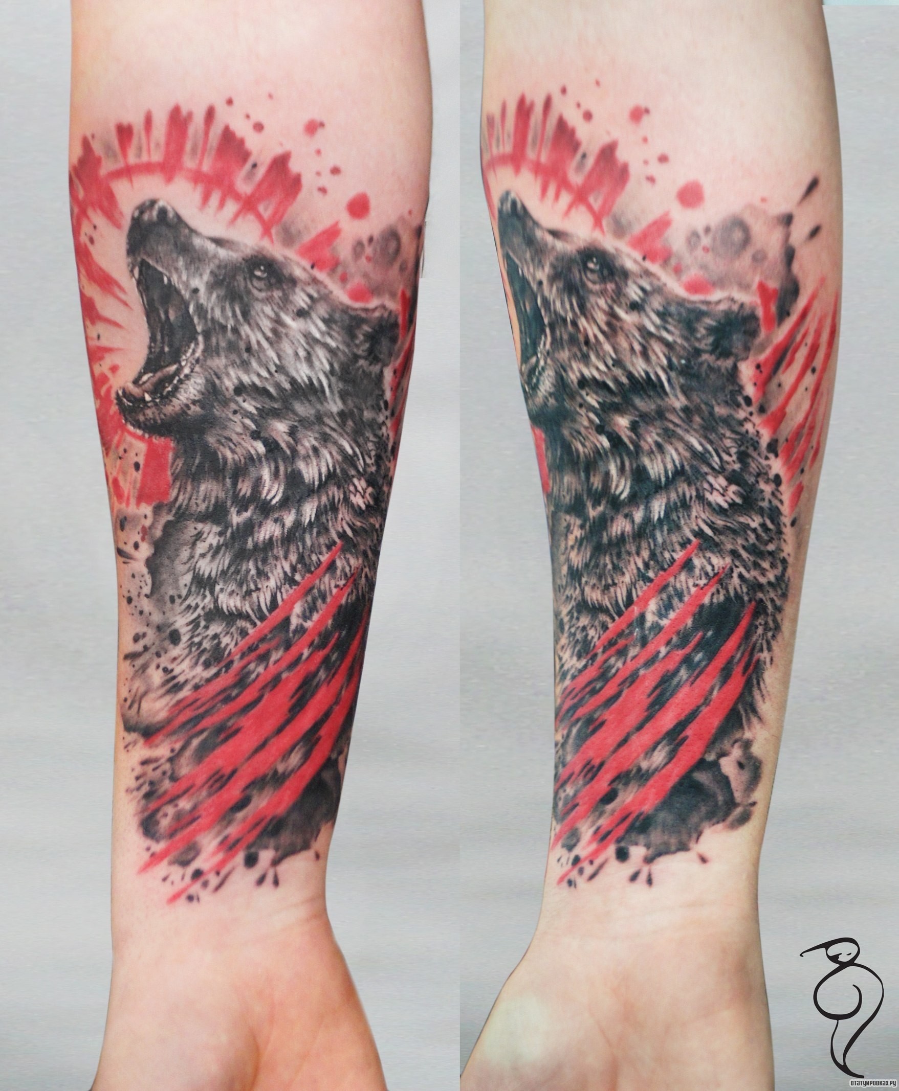 Фотография татуировки под названием «Рев медведя»