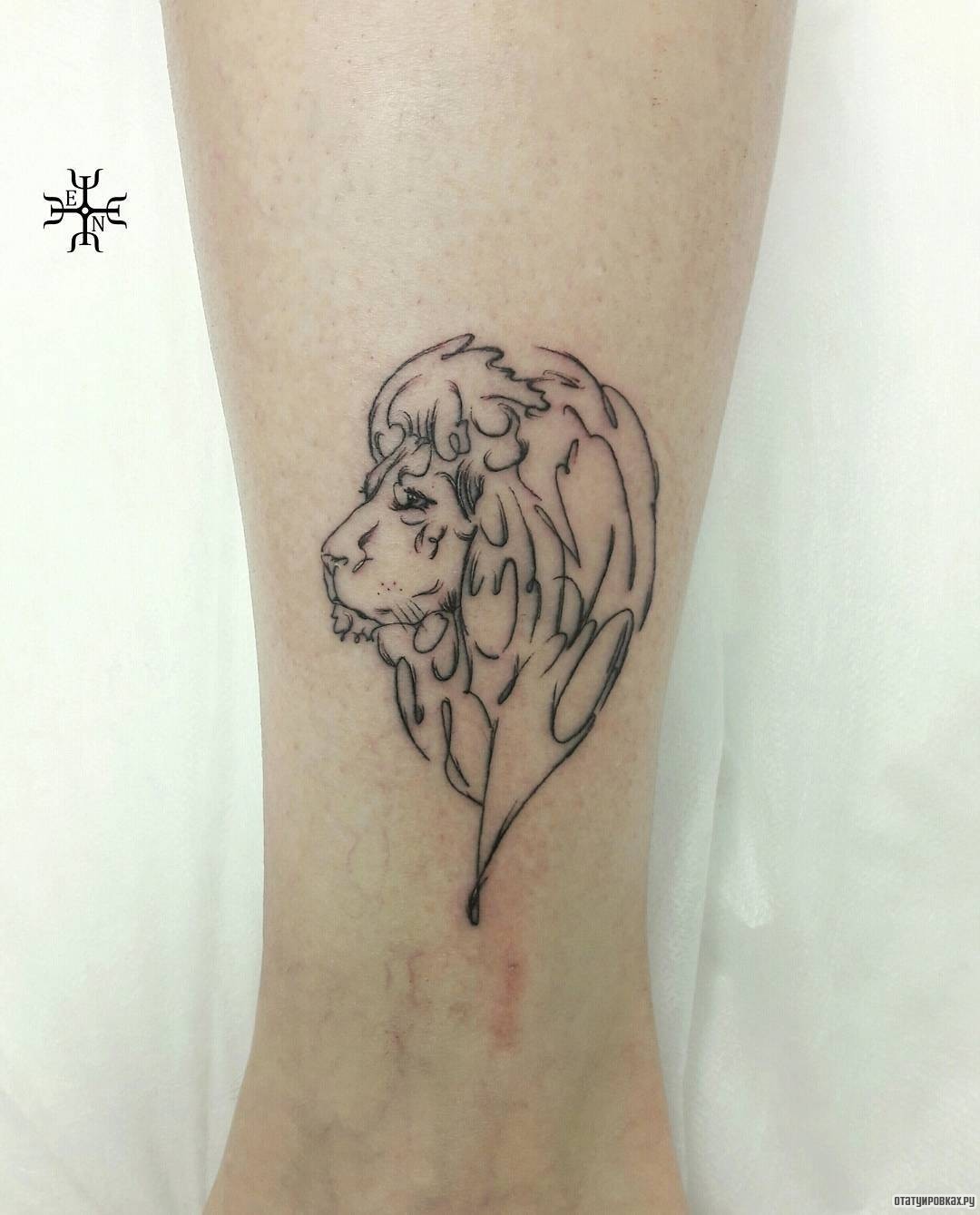 Фотография татуировки под названием «Голова льва»