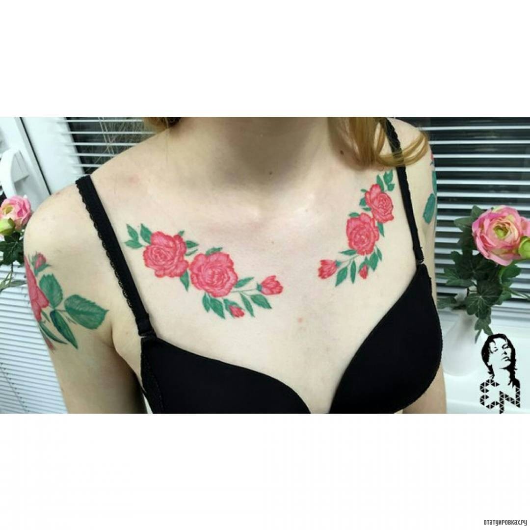 Фотография татуировки под названием «Цветоы роз»