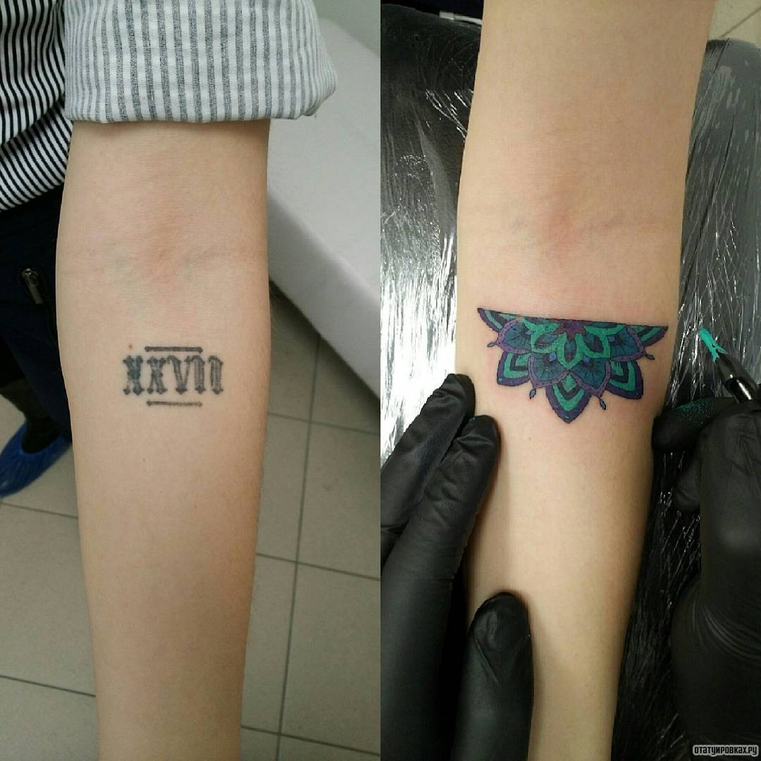 Фотография татуировки под названием «Половина мандалы»