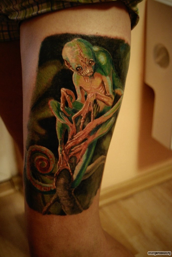 Фотография татуировки под названием «Человек хамелеон»