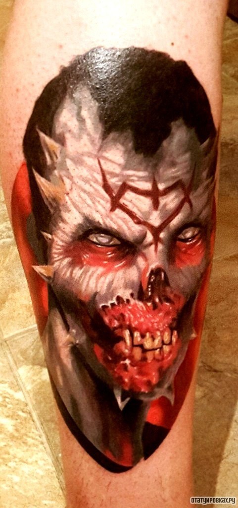 Фотография татуировки под названием «Дьявол»