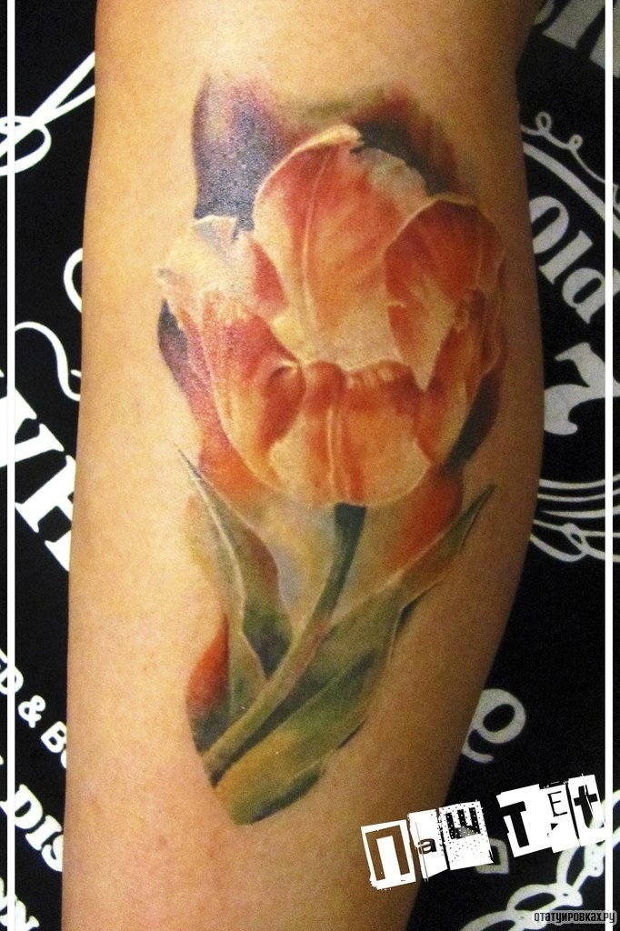 Фотография татуировки под названием «Цветок мака»