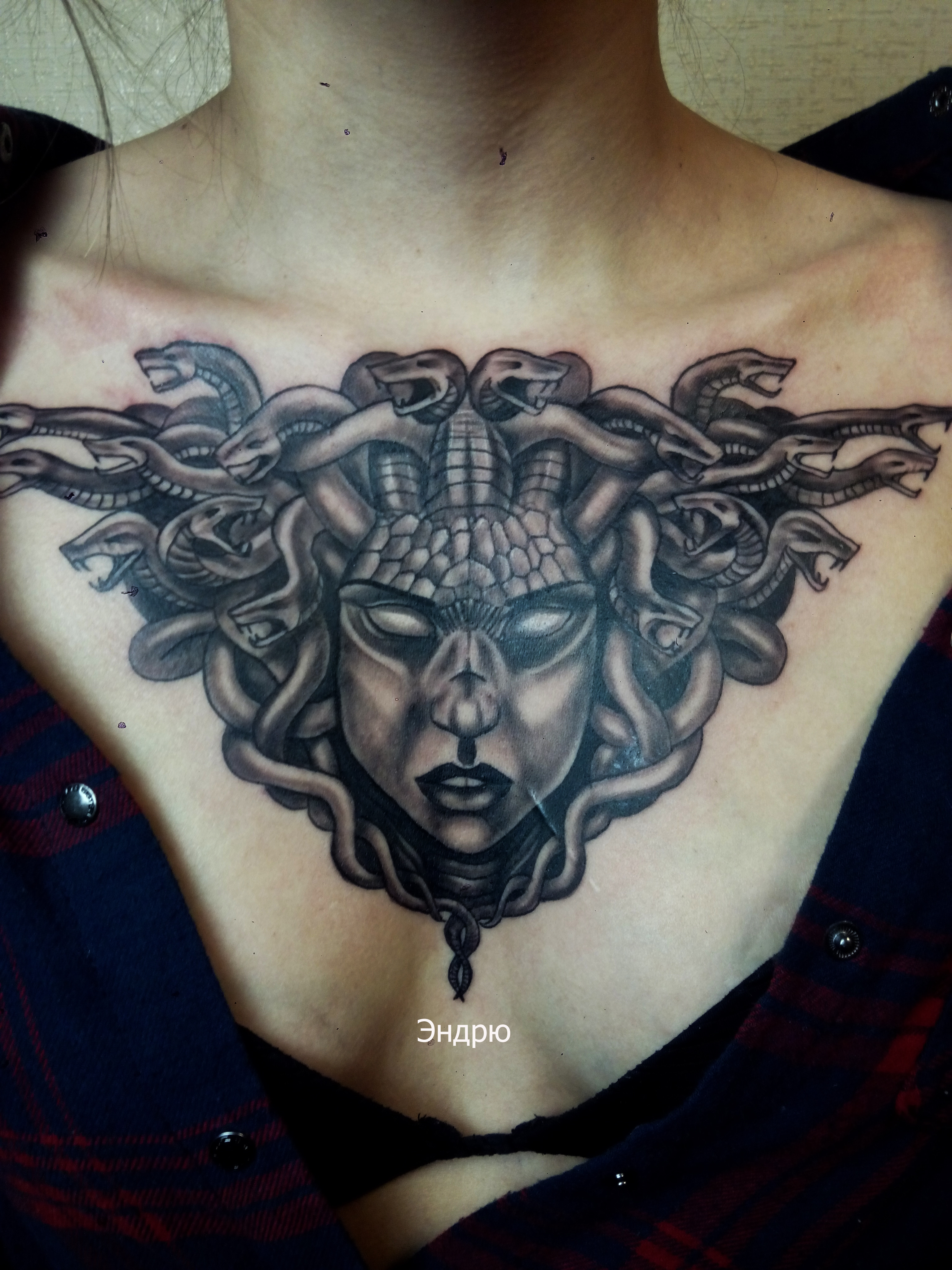 Фотография татуировки под названием «Медуза Горгона»