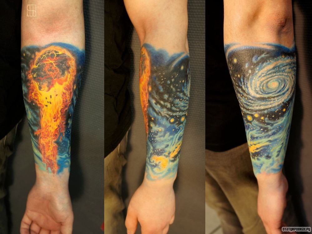 Фотография татуировки под названием «Млечный путь, воронка»
