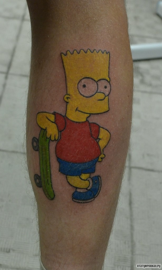 Фотография татуировки под названием «Гомер симпсон»