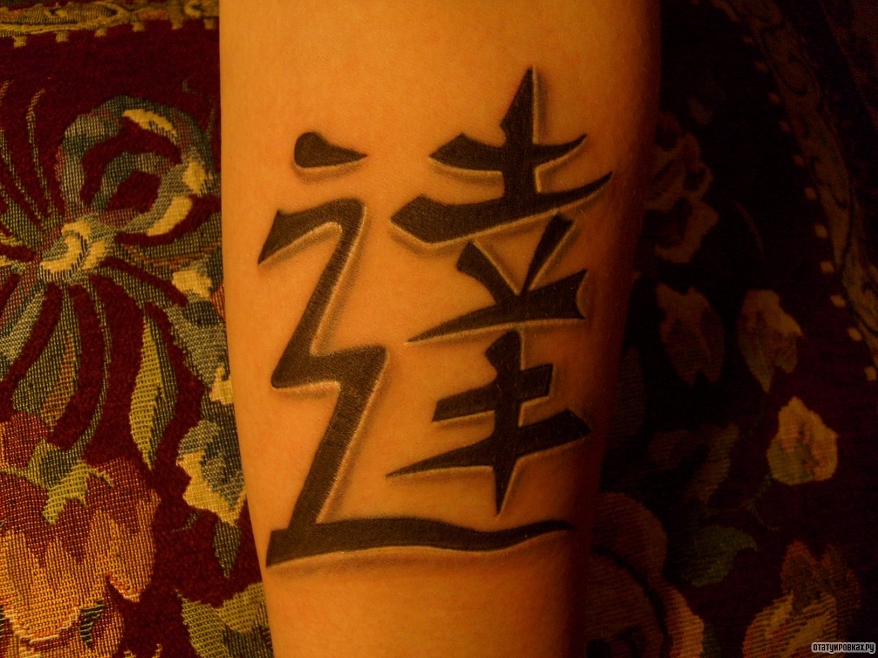 Фотография татуировки под названием «Иероглифы»