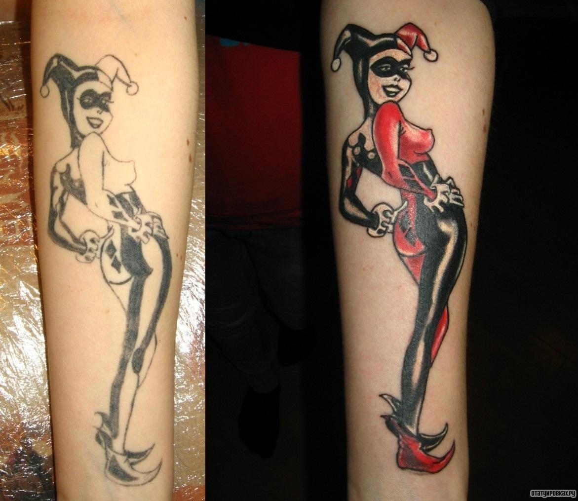 Фотография татуировки под названием «Девушка клоун»