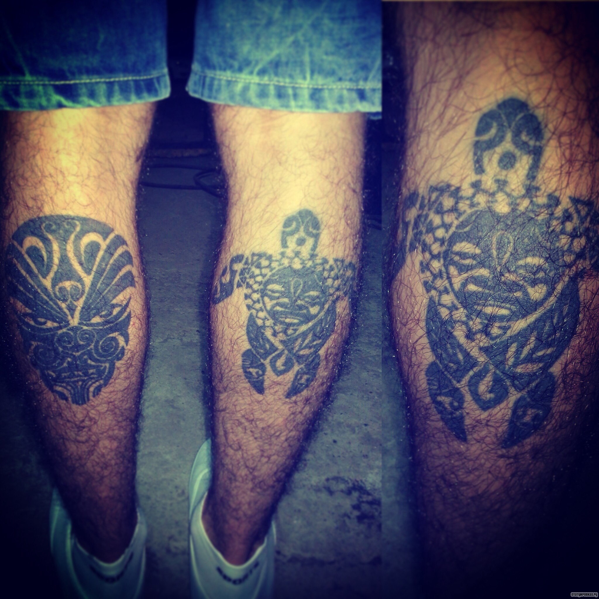 Фотография татуировки под названием «Полинезийская черепаха»