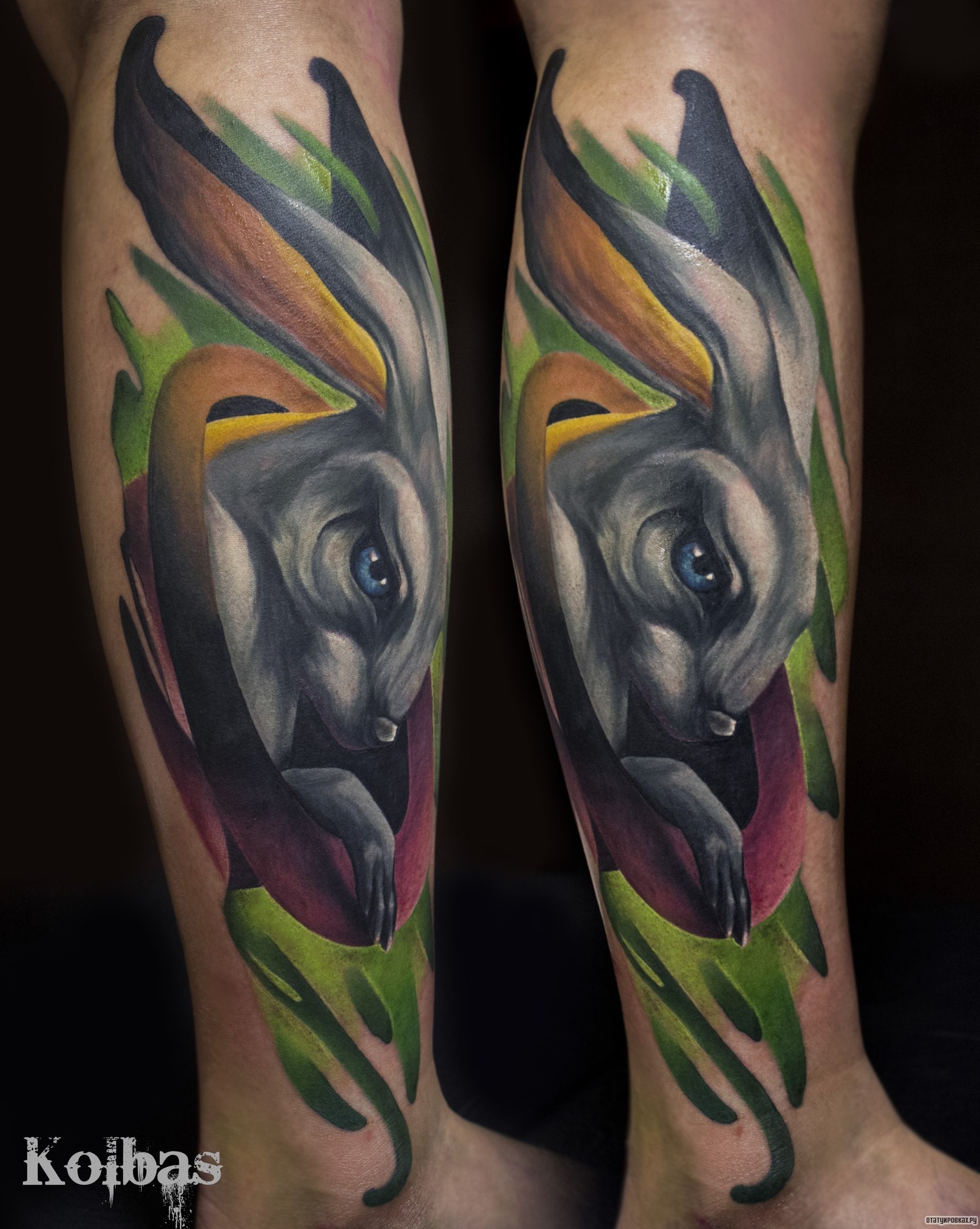 Фотография татуировки под названием «Кролик заяц»