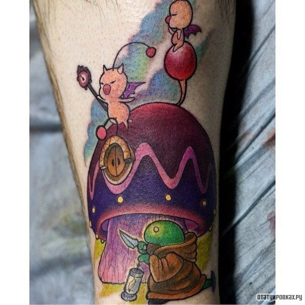 Фотография татуировки под названием «Мультяшный гриб»