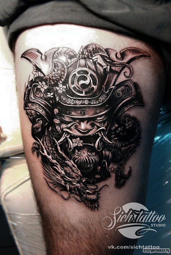 Фотография татуировки под названием «Маска демона»