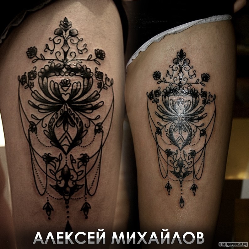 Фотография татуировки под названием «Узоры в стиле барокко»