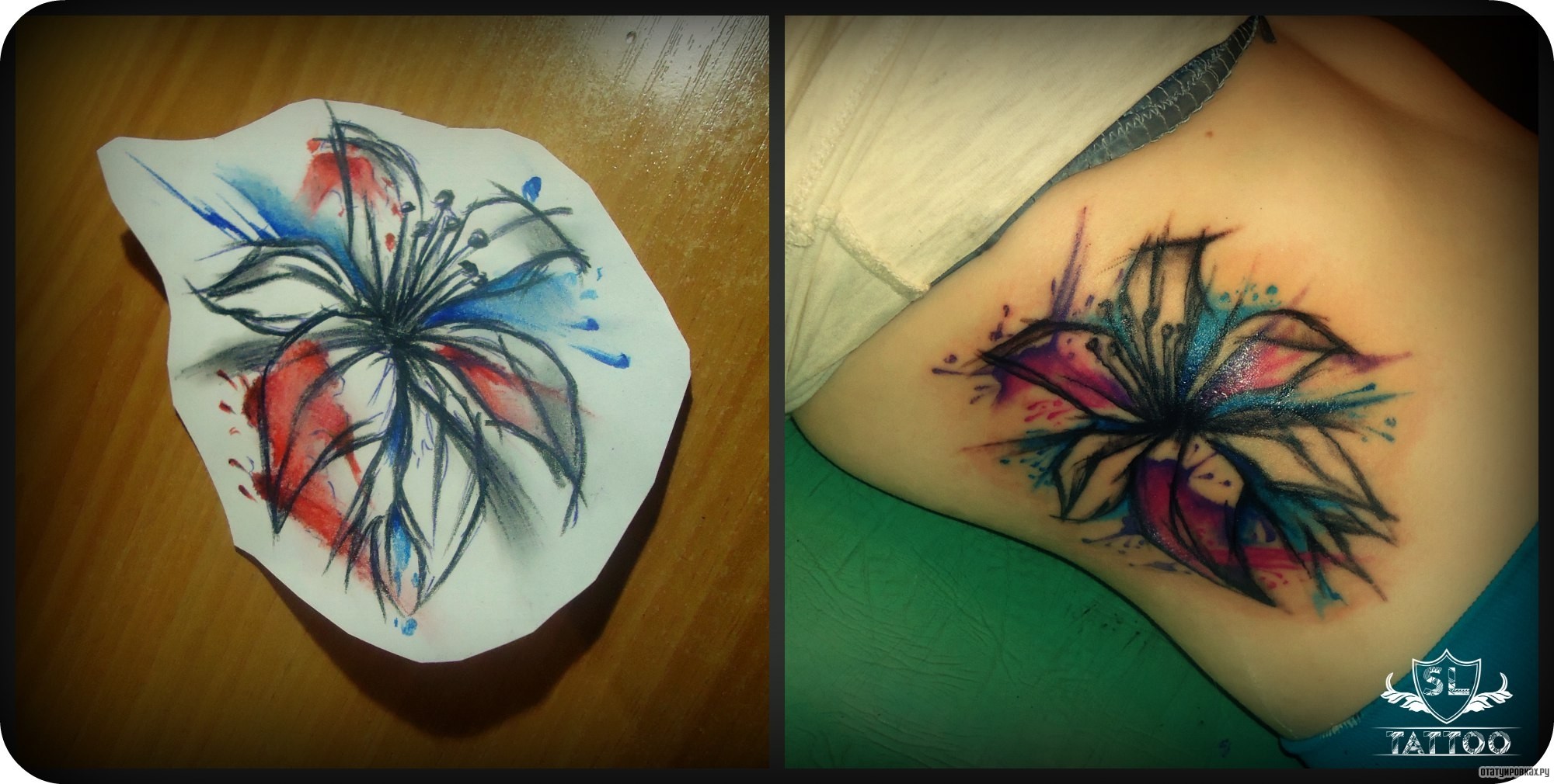 Фотография татуировки под названием «Лилия абстрактная»
