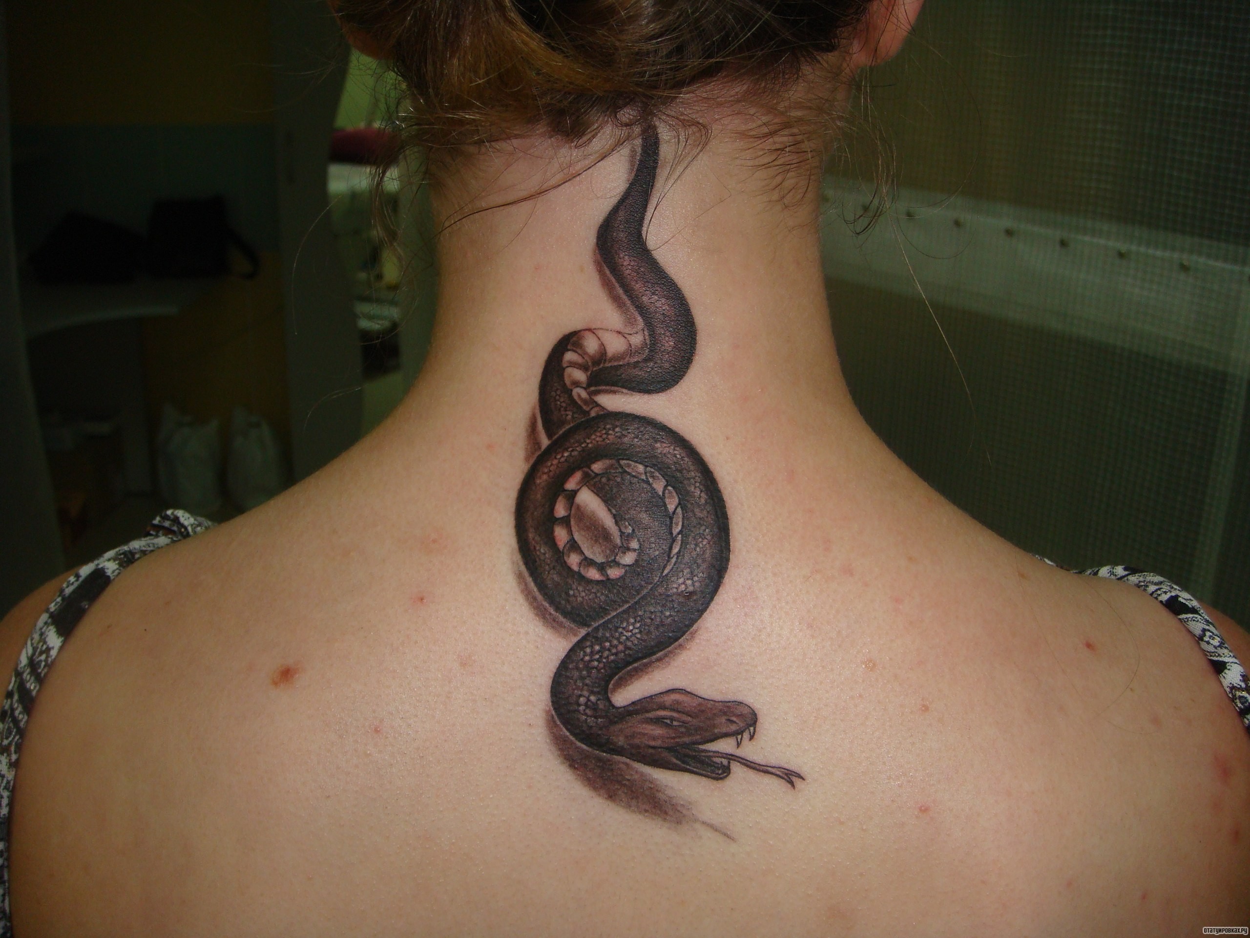 Фотография татуировки под названием «Змея 3д»