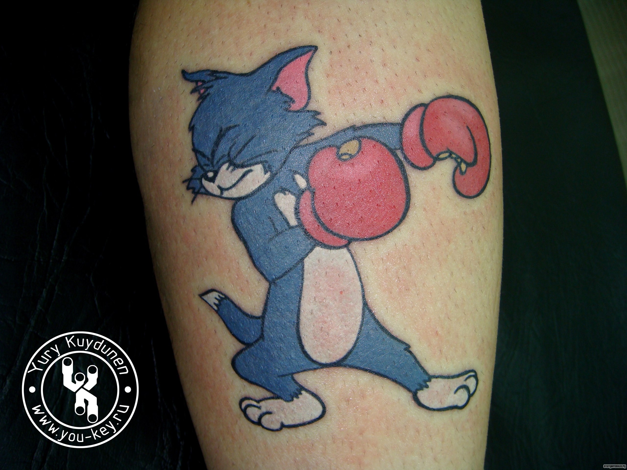 Фотография татуировки под названием «Кот том и джерри»