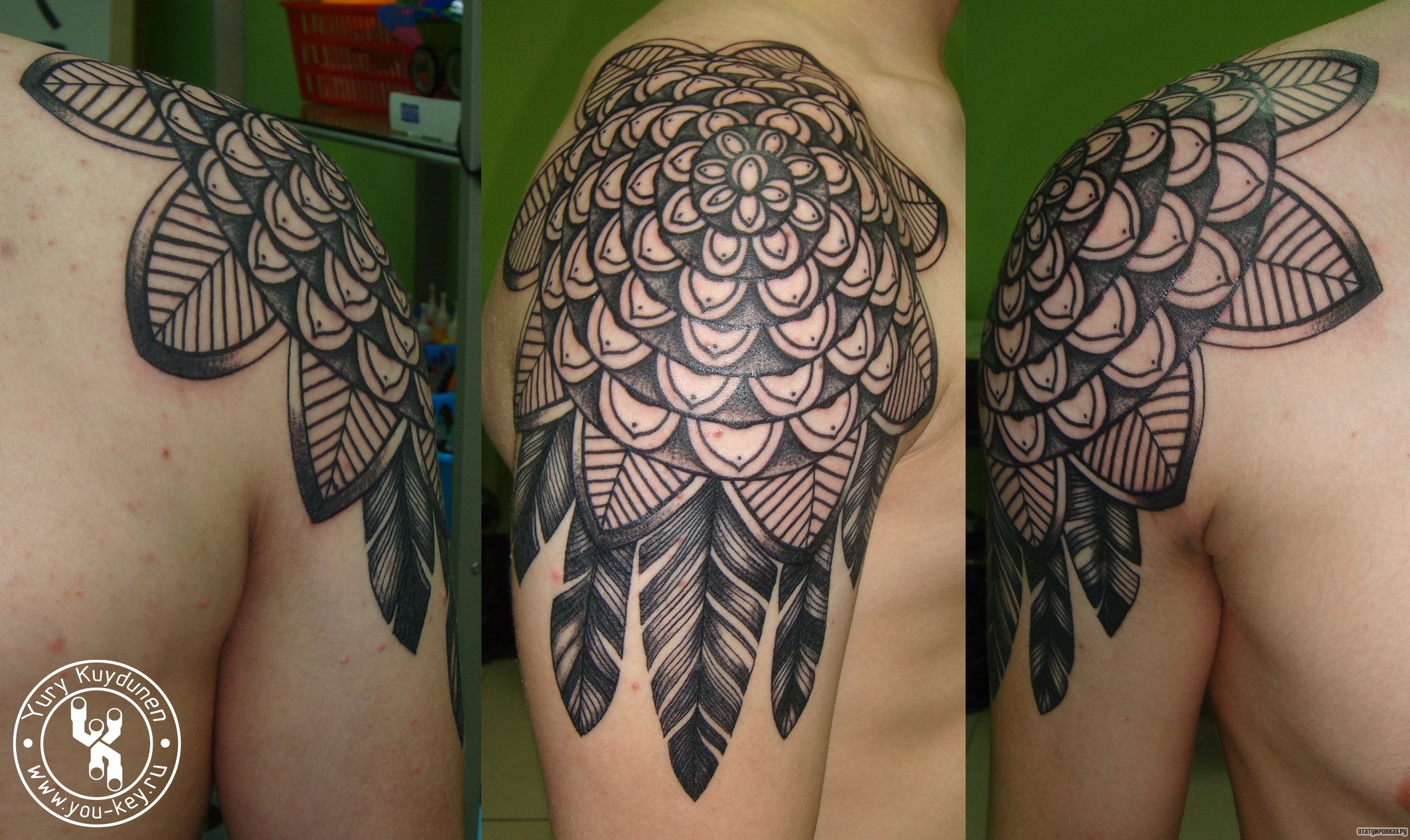 Фотография татуировки под названием «Мандала на латах»