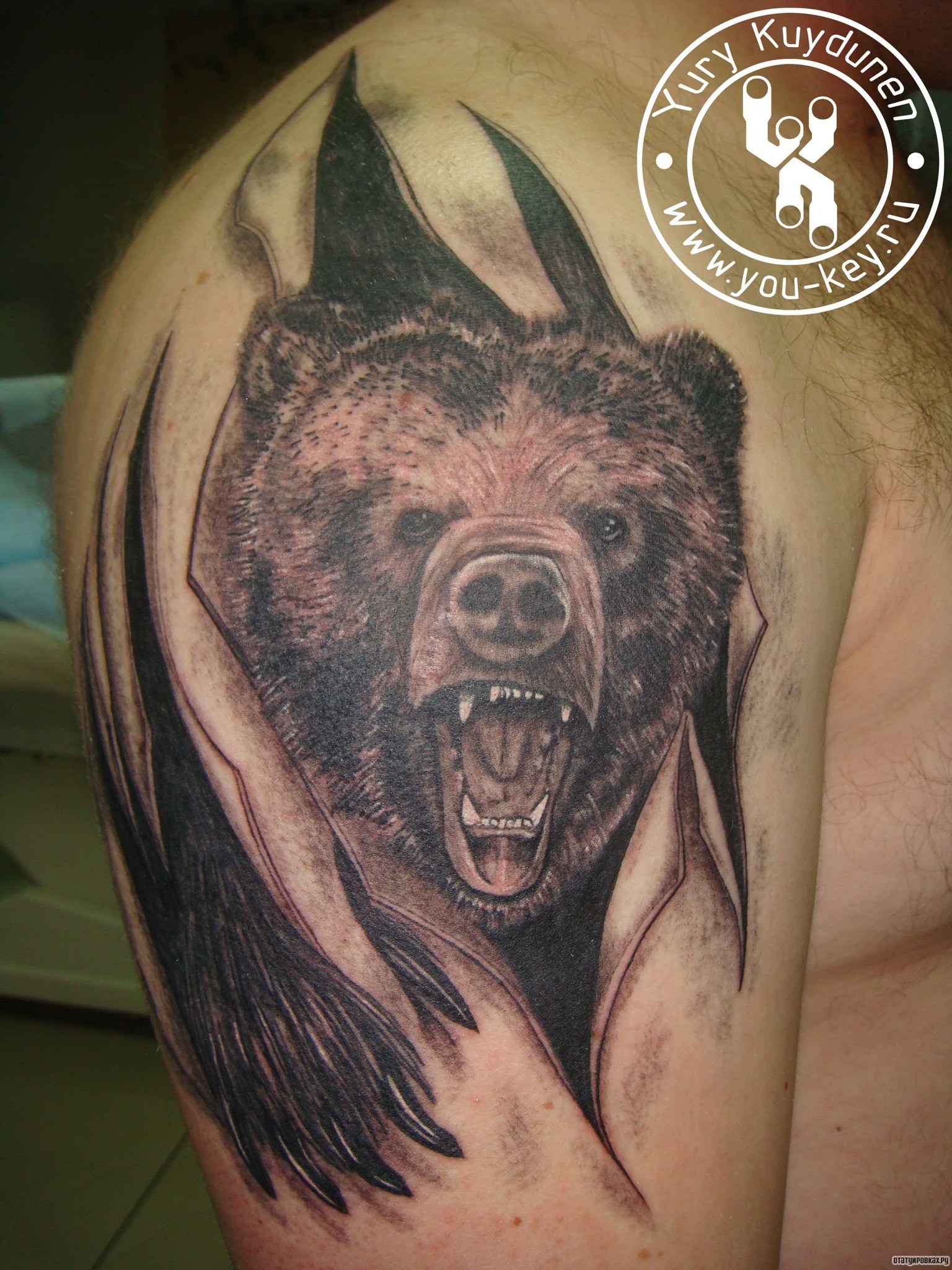 Фотография татуировки под названием «Медведь под кожей»