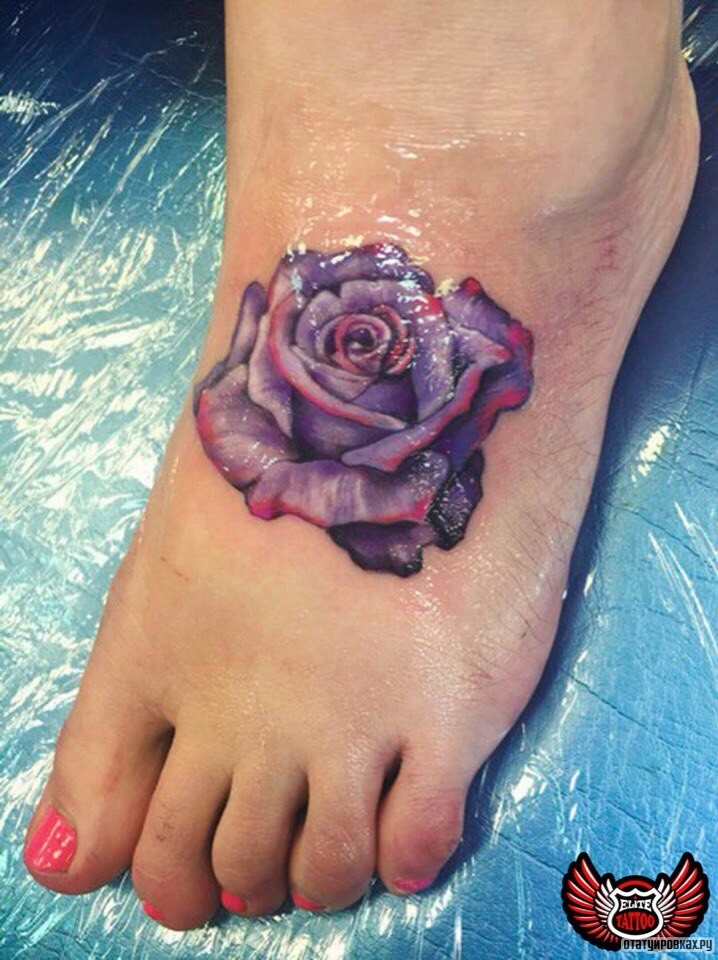 Фотография татуировки под названием «Сиреневая роза»
