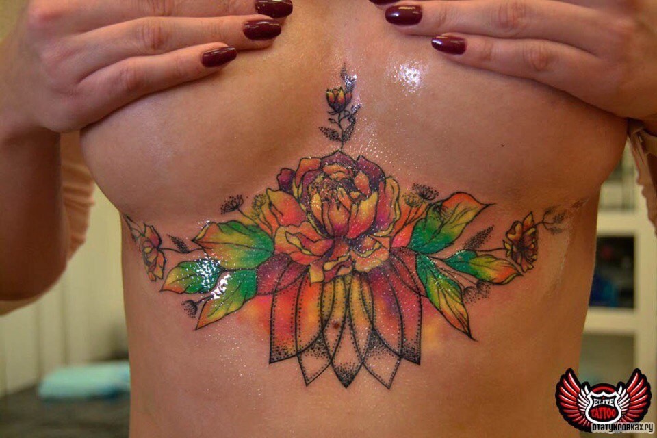 Фотография татуировки под названием «Разноцветный узор»
