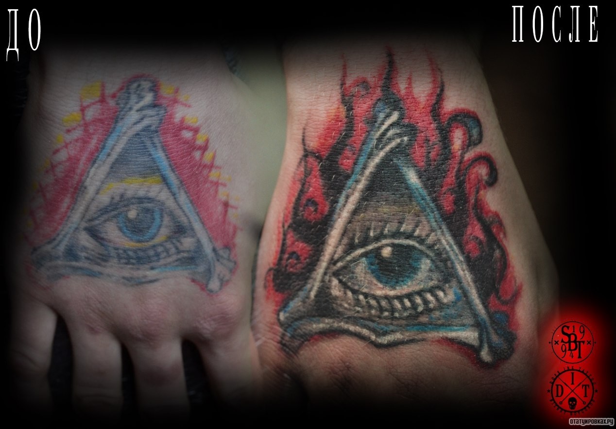 Фотография татуировки под названием «Всевидящее око»