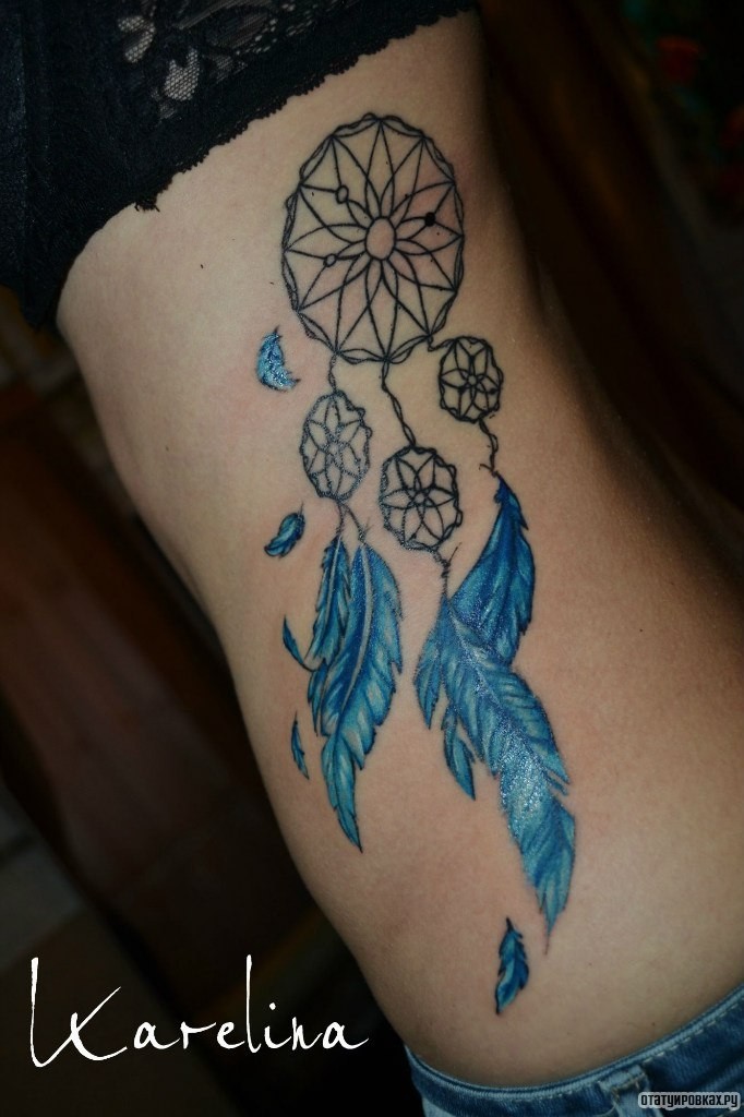 Фотография татуировки под названием «Ловец снов в голубом»