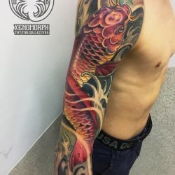 Карп в волнах японская тату