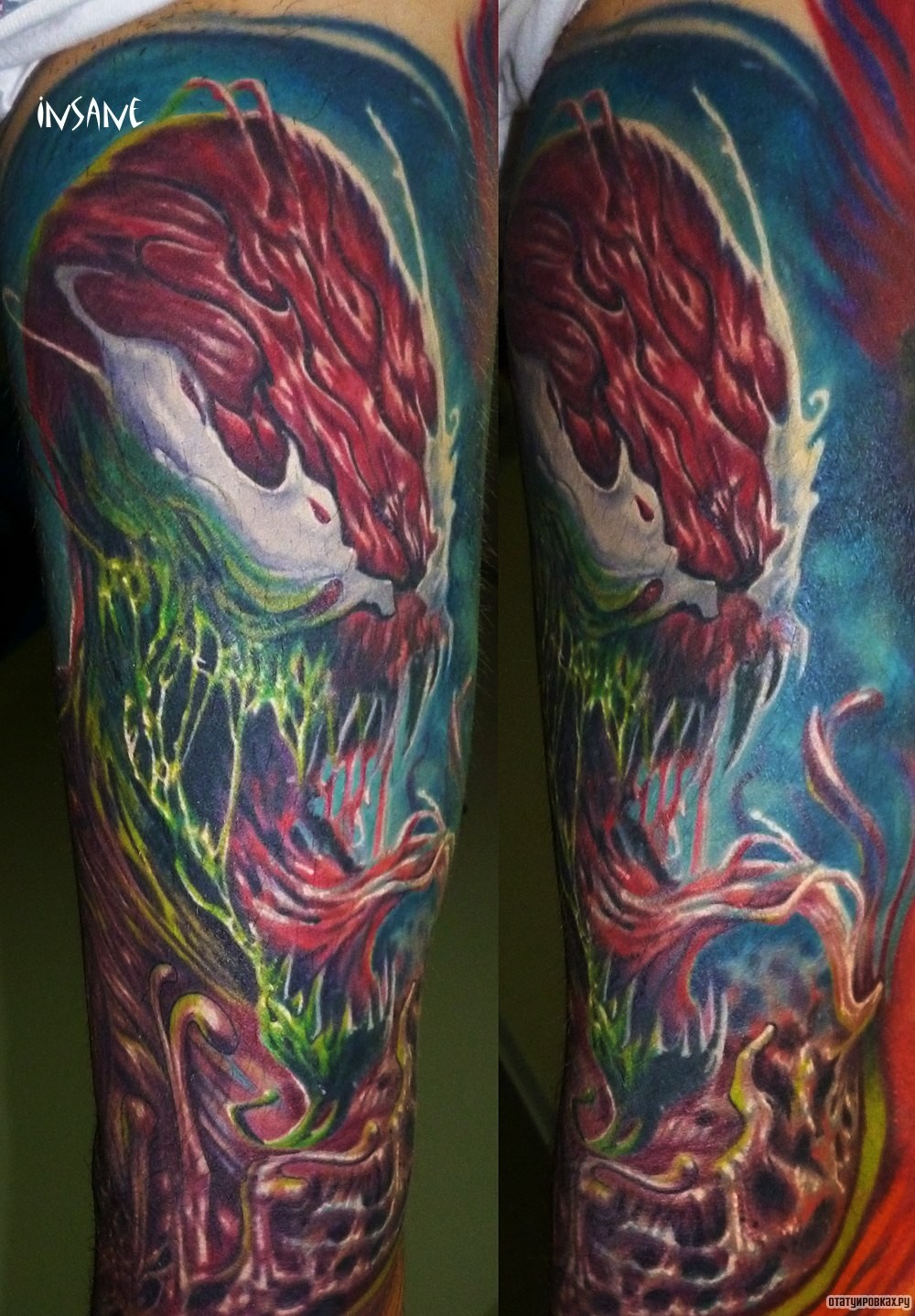 Фотография татуировки под названием «Дракон красный»
