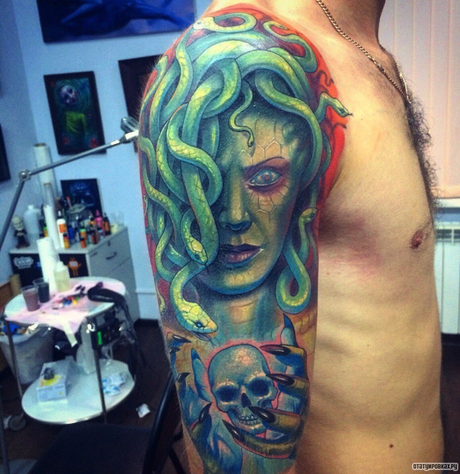 Фотография татуировки под названием «Медуза горгона»