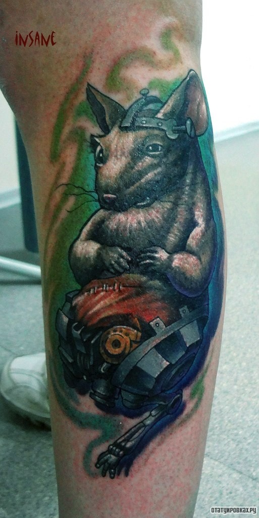 Фотография татуировки под названием «Мышь»