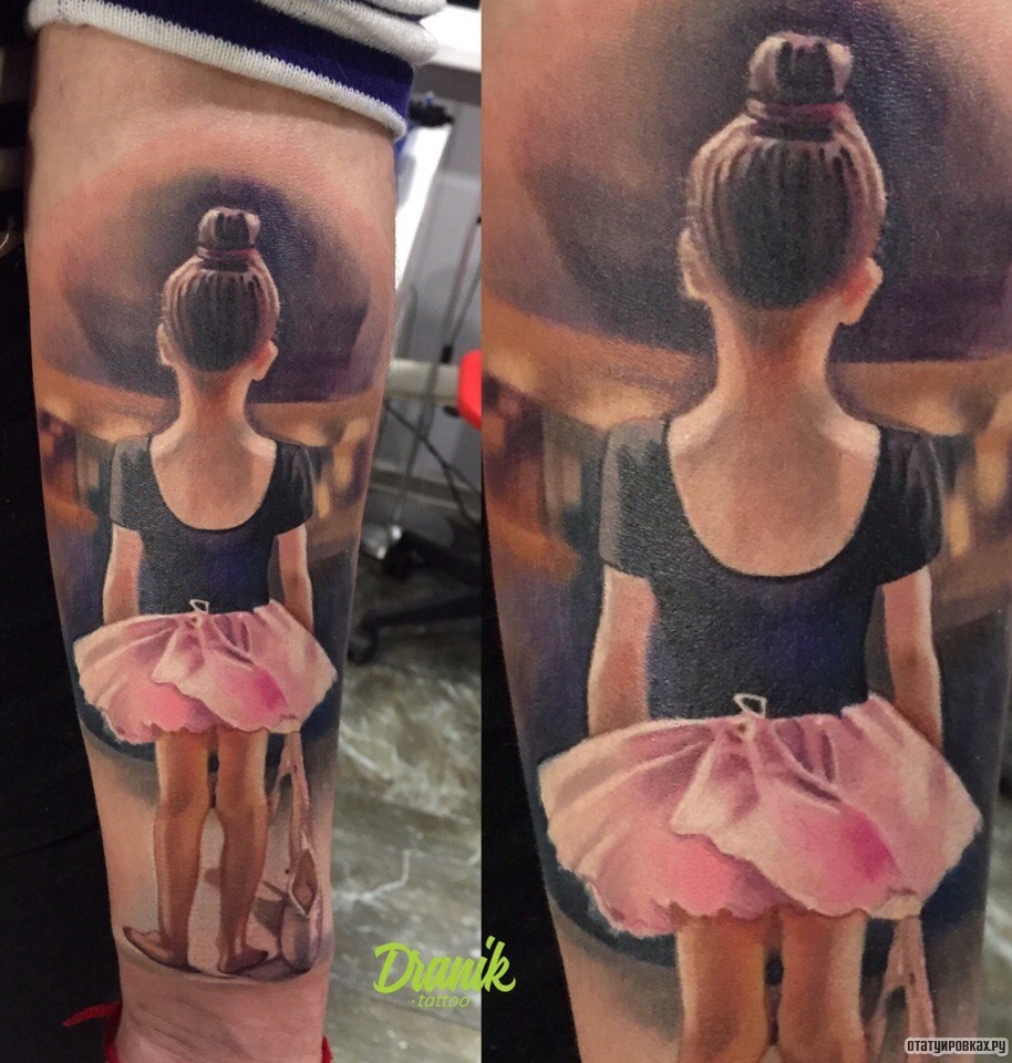 Фотография татуировки под названием «Девочка балерина»