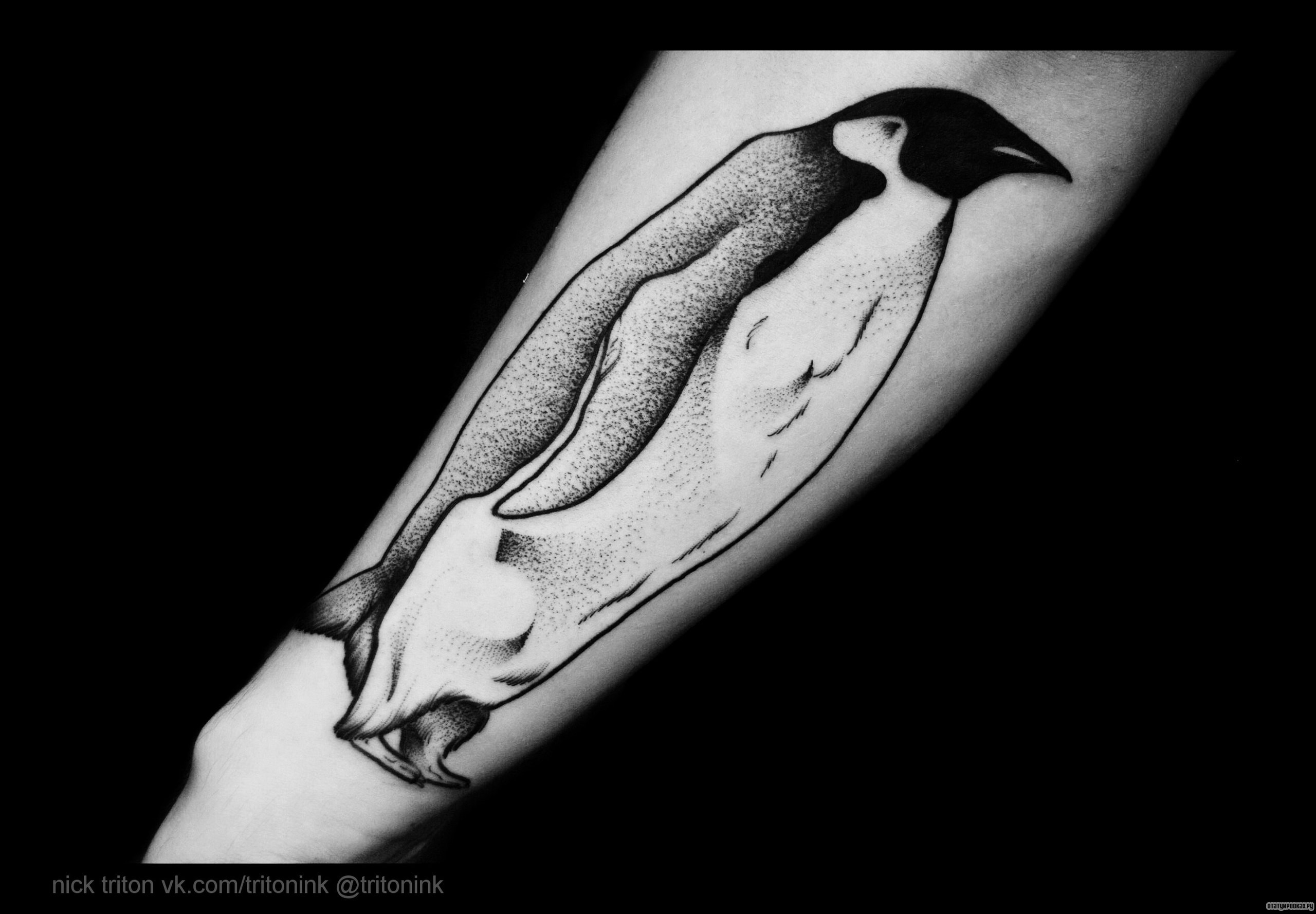 Фотография татуировки под названием «Пингвин»