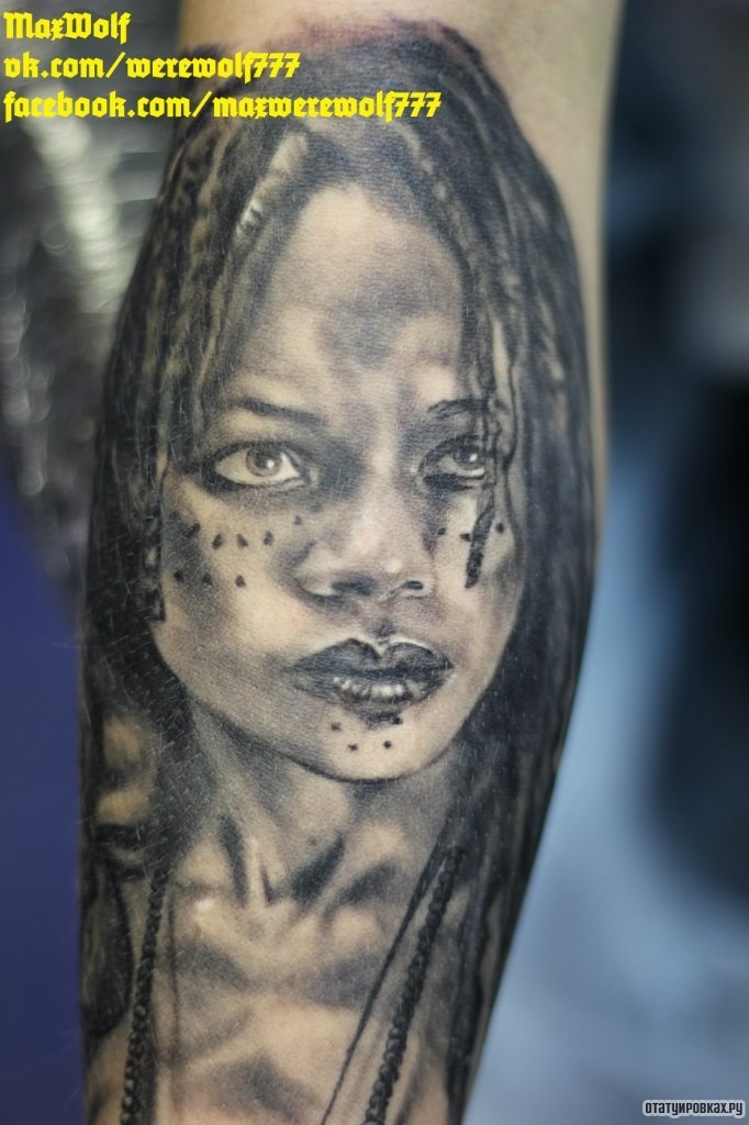 Фотография татуировки под названием «Портрет девушки»