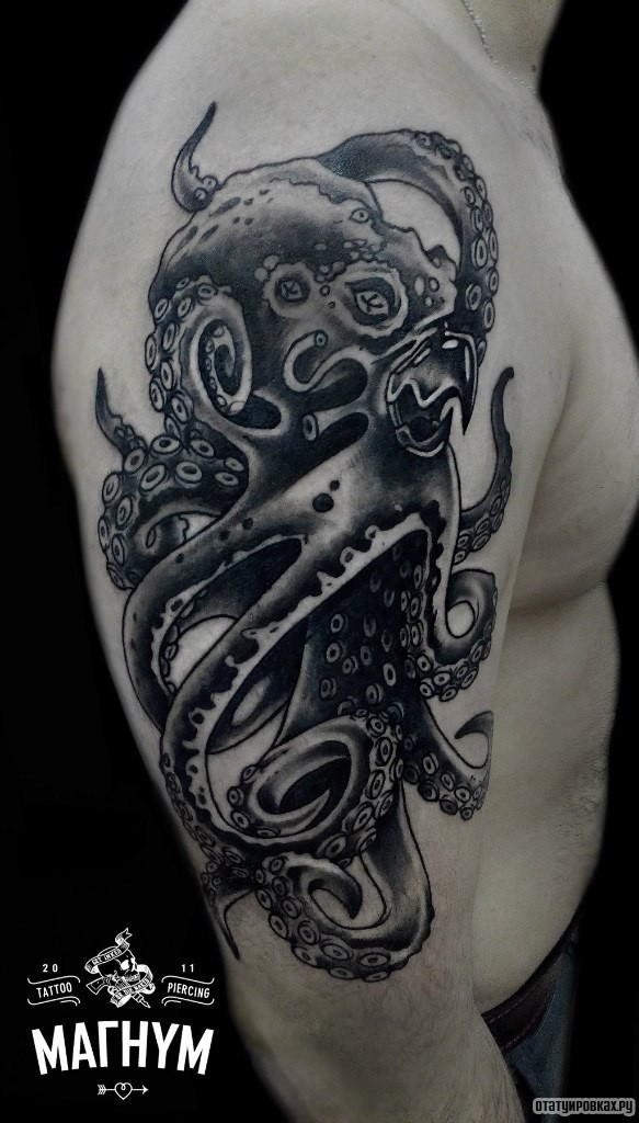 Фотография татуировки под названием «Осьминог 3д»