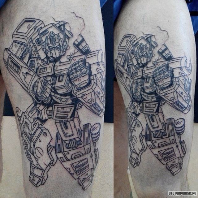 Фотография татуировки под названием «Робот контур»