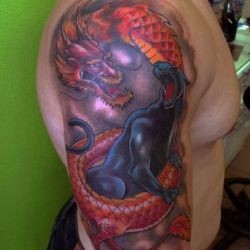Дракон и пантера японская тату