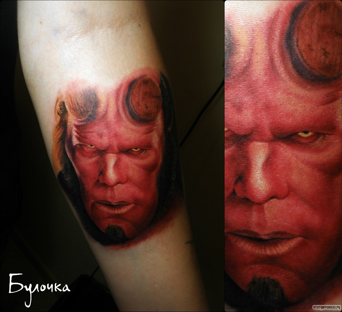 Фотография татуировки под названием «Демон красный»