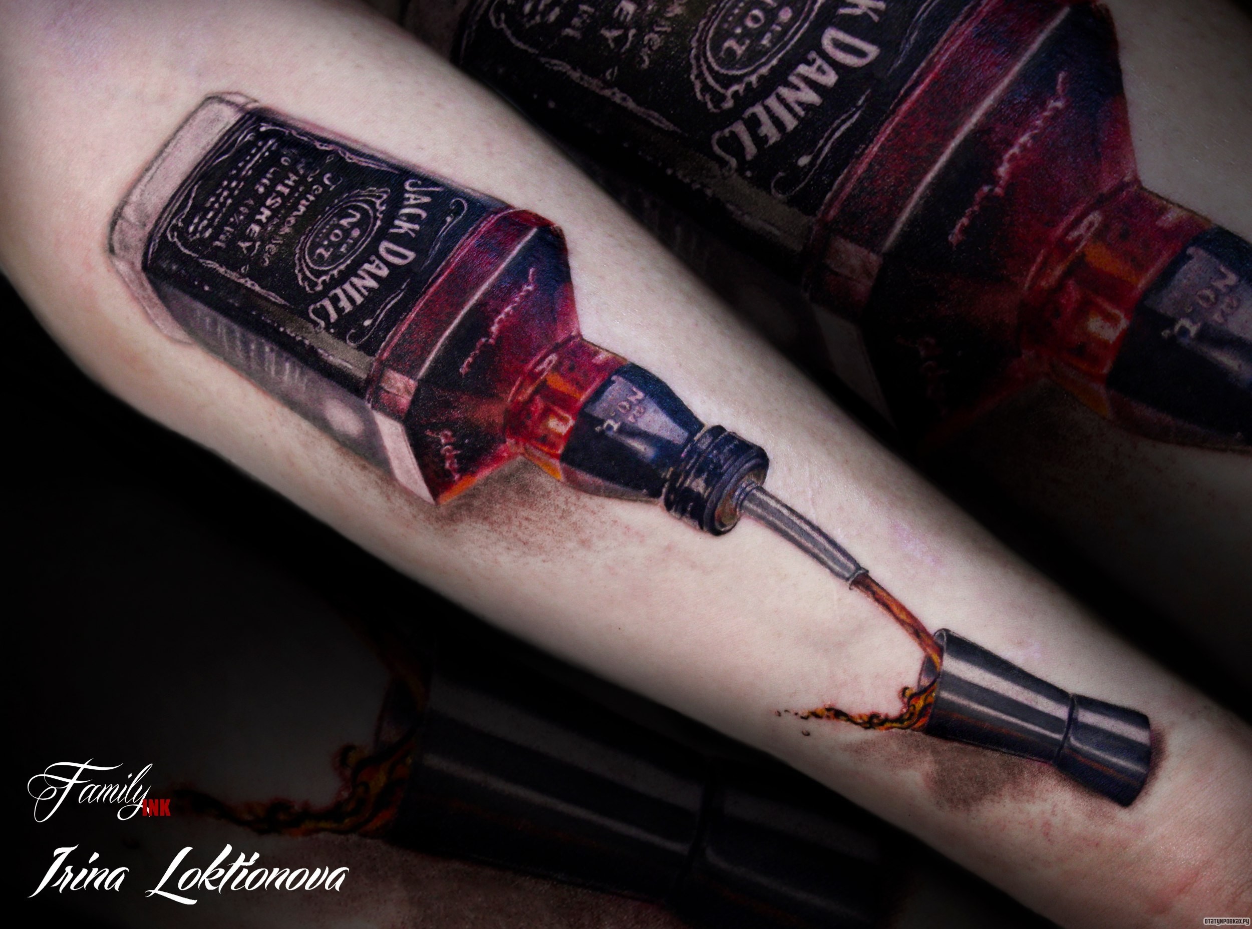Фотография татуировки под названием «Джек дениелс коньяк»