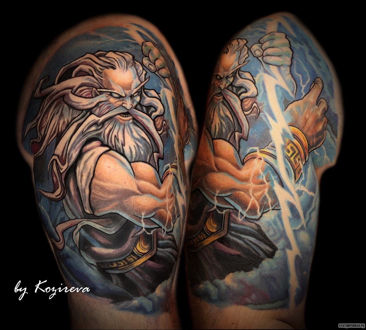 Фотография татуировки под названием «Зевс»
